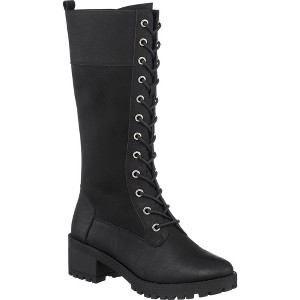GC Shoes Rook Lace Up Block Heel Combat Boots - 1 of 4