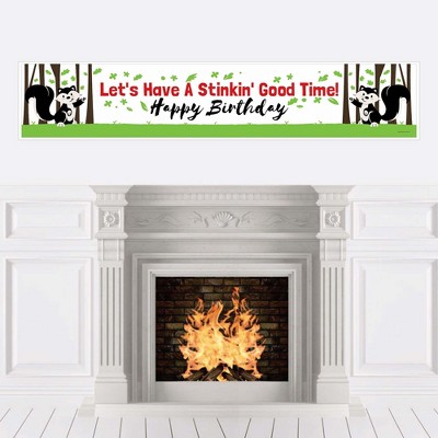 Big Dot of Happiness Little Stinker - Woodland Skunk Happy Birthday Decorations Party Banner