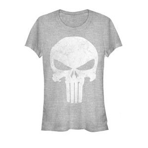 Juniors Womens Marvel Punisher Retro Skull Symbol T-Shirt - 1 of 3