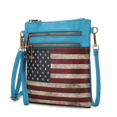 MKF Collection Genesis Printed Flag Vegan Leather Women’s Crossbody Bag by Mia K