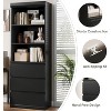 70 inch Industrial Bookshelf with Drawers, Bookshelf and Bookcase with 3-Tier Open Shelves, Farmhouse Tall Bookcase for Living Room, Office - 3 of 4