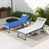 Outsunny 2 Pieces Outdoor Lounge Chairs, 5-Level Reclining Outdoor Chaise Lounge, Folding Tanning Chair with Cushion for Beach, Poolside - 2 of 4