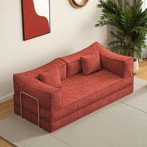 78.8'' Corduroy Modular Convertible Sofa Bed with Removable Backrest, Folding Seat Bag and Semi-Circular Armrests - 1 of 4