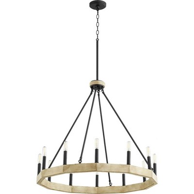 Quorum Lighting Alpine 12 - Light Chandelier in  Noir/Driftwood