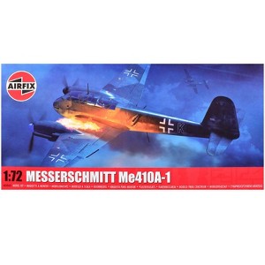 Level 2 Model Kit Messerschmitt Me410A-1 Fighter Aircraft with 2 Scheme Options 1/72 Plastic Model Kit by Airfix - 1 of 3