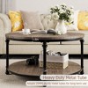 GustoWave Round Coffee Table, 2-Tier Rustic Wood Coffee Table with Storage Shelf for Home, Apartment, Small Spaces - 3 of 4