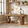 Lantine 63-Inch Computer Desk, Simple Thick Appearance, Study Gaming Writing Workstation Executive Office Desk for Home, Study Room, Brown - 3 of 4