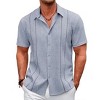 COOFANDY Men's Cuban Guayabera Shirt Casual Short Sleeve Button Down Shirts Summer Beach Shirts - 3 of 4