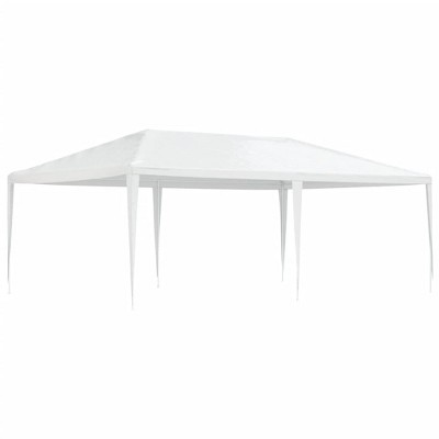 vidaXL White Party Tent - Weather-Resistant Outdoor Canopy with Heavy-Duty Iron Frame, Ideal for Parties and Get-together, Easy Assembly, 19.7'x13.1'