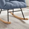 Lyngins Nursery Rocking Chair with Curved Backrest,Upholstered Glider Rocking Chair,Tufted Teddy Accent Chair for Bedroom,Living Room - 4 of 4