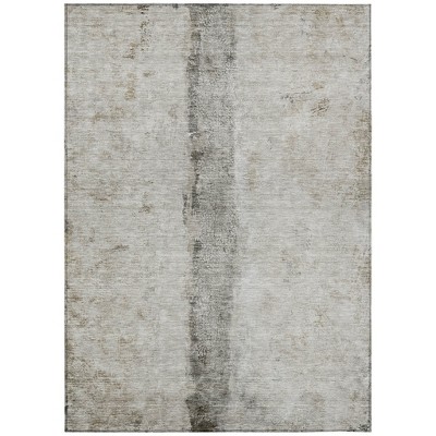 Taupe Beige And Gray Abstract Washable Indoor Outdoor Area Rug