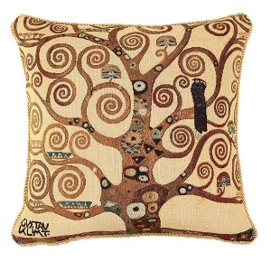 Signare USA Gustav Klimt Tree of Life Pillowcase/ Cushion Cover 18X18 INCH - 1 of 1