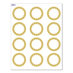 Avery® Cards, 2" Diameter, Gold Dots Edge, Matte White, 120ct - 1 of 4