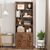 GustoWave 71.4" Tall Bookshelves,Large Bookcase with Doors and Open Shelves, 6 Tier Freestanding Wooden Book Shelf - 2 of 4