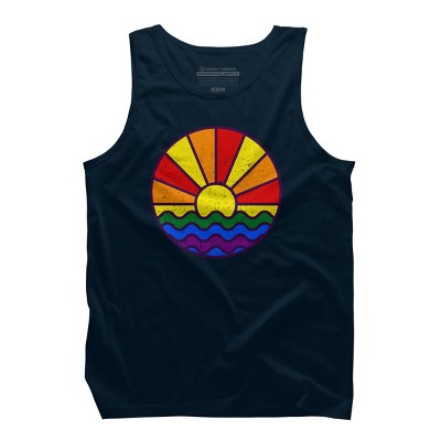 Design By Humans Summer LGBTQIA+ Pride Sunset Ocean By krobilad Tank Top
