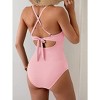 Eomenie One Piece Swimsuit for Women Tummy Control Ruched Bathing Suit Tie Back Slimming Swimsuit - 3 of 3