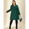 Agnes Orinda Women's Plus Size Winter Notched Lapel Double Breasted Pockets Long Overcoats - 3 of 4