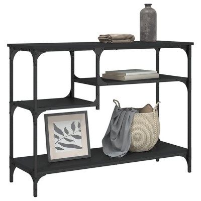 vidaXL Console Table with Shelves Black 39.4 in.x13.8 in.x29.5 in.
