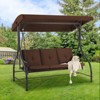 Anybear Brown Outdoor Reclining Swing - 2 of 4