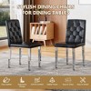 Sapphtopaz Modern Ergonomic Dining Chairs Set of 4, PU Kitchen Chairs with Buckle Backrest & Metal Legs, 35 Inches High - 3 of 4