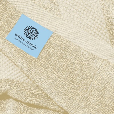 Luxury Beige Turkish Cotton Quick-Dry Hand Towels Set of 6