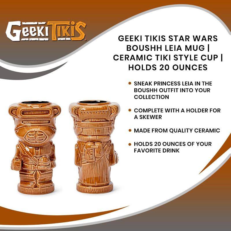 Beeline Creative Geeki Tikis Star Wars Boushh Leia Mug | Ceramic Tiki Style Cup | Holds 20 Ounces, 5 of 6