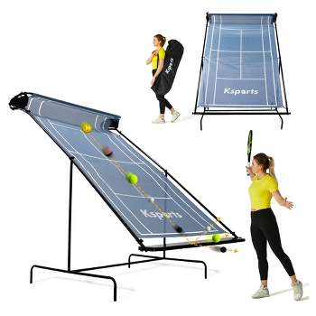 Ksports Portable Indoor Outdoor Weatherproof Tennis Racquet Sports Rebounder Net with Adjustable Swivel Board, Carry Bag, & Easy Assembly, Blue