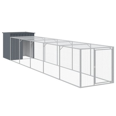 vidaXL Chicken Cage Anthracite Galvanized steel Large Durable