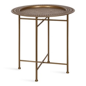 Kate and Laurel Razza Round Metal Side Table, 19x19x20, Gold - 1 of 4