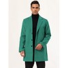 Lars Amadeus Men's Slim Fit Winter Notched Lapel Single Breasted Long Jacket Overcoat - 3 of 4