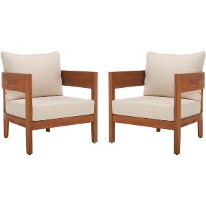Theo Chair Indoor/Outdoor (Set Of 2) - PAT7087 - Natural/Taupe - Safavieh - 1 of 4