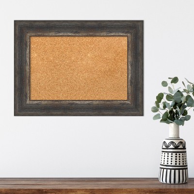 Bark Rustic Char Framed Natural Cork Bulletin Board