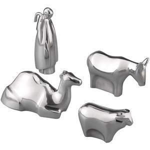 Nambe 4-Piece Nativity Figurine Set - Shepherd & Animals Holiday Figurines for Christmas Home Decor - Lustrous Nambe Alloy Elegant Display - 1 of 4