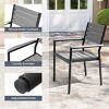 Pellebant Outdoor Dining Chairs Modern Aluminum Stackable Chairs for Patio - 3 of 4