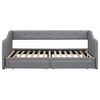YOOCOZZ Twin XL to King Size Linen Upholstered Daybed with Two Storage Drawers - 2 of 4