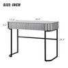 FONTOI 39.4"W Mirrored Makeup Vanity Table with Steel Base 2 Drawers Versatile Design for Bedroom Dressing Room, Gray, 39.4"*17.7"*29.3" - 3 of 4