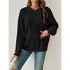 Coolmee Women's Hoodies Casual Long Sleeve Textured Knit Loose Drawstring Hooded Sweatshirt with Pocket - 3 of 4
