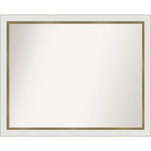 Amanti Art 31" x 25" Non-Beveled Eva White Gold Narrow Wall Mirror : Modern Rectangle, Polystyrene Frame - 1 of 4