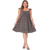 Agnes Orinda Women's Plus Size Sweetheart Neck Back Tie Ruffle Cap Sleeve Floral Sundresses - 3 of 4