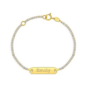 Girls' Sparkling CZ Identification Bracelet 14k Gold -  In Season Jewelry - 1 of 2