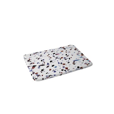 Emanuela Carratoni Autumnal Terrazzo Texture Bath Mat Blue - Deny Designs