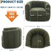 Swivel Barrel Accent Chair 360°, Teddy Fleece Upholstered Armchair with Plush Padding, Round Lounge Chair for Living Room Bedroom - 3 of 4