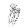 Ross-Simons 2.60 ct. t.w. CZ Bridal Set: Engagement and Wedding Rings in Sterling Silver - 3 of 4