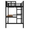 TopComfy Beds Metal Twin XL Size Loft Bed Space Saving Noise Reduced Structure Heavy Duty Bedroom Furniture for Bedroom, Black, 41.7"*68.7"*83.78" - 4 of 4
