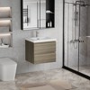 Osparple Modern Bathroom Vanity with Sink Floating Bathroom Vanity with 2 Soft Closing Multi-functional Drawers for Small Bathroom - 2 of 4