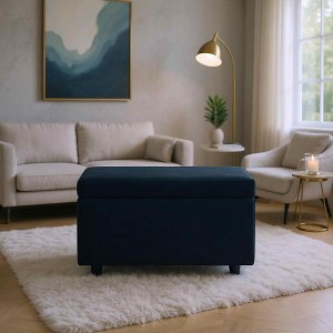 MAYEERTY Corduroy Storage Ottoman, Soft Cushioned, Living Room - 1 of 4