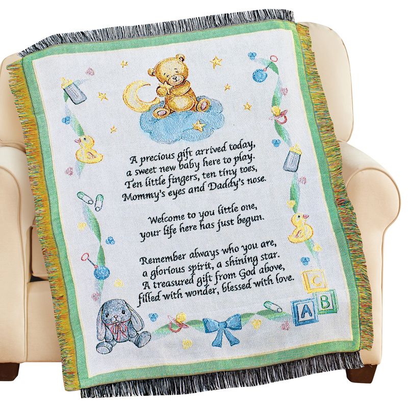 Collections Etc Toys and Teddy Bears Baby Tapestry Throw Blanket 50" x 38", 1 of 3