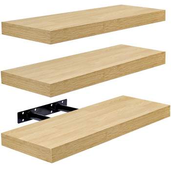 3 Pack 16 Inch Sorbus Coastal Rectangle Floating Shelves - for Home Décor to Display Trophies, Books, Frames, and more