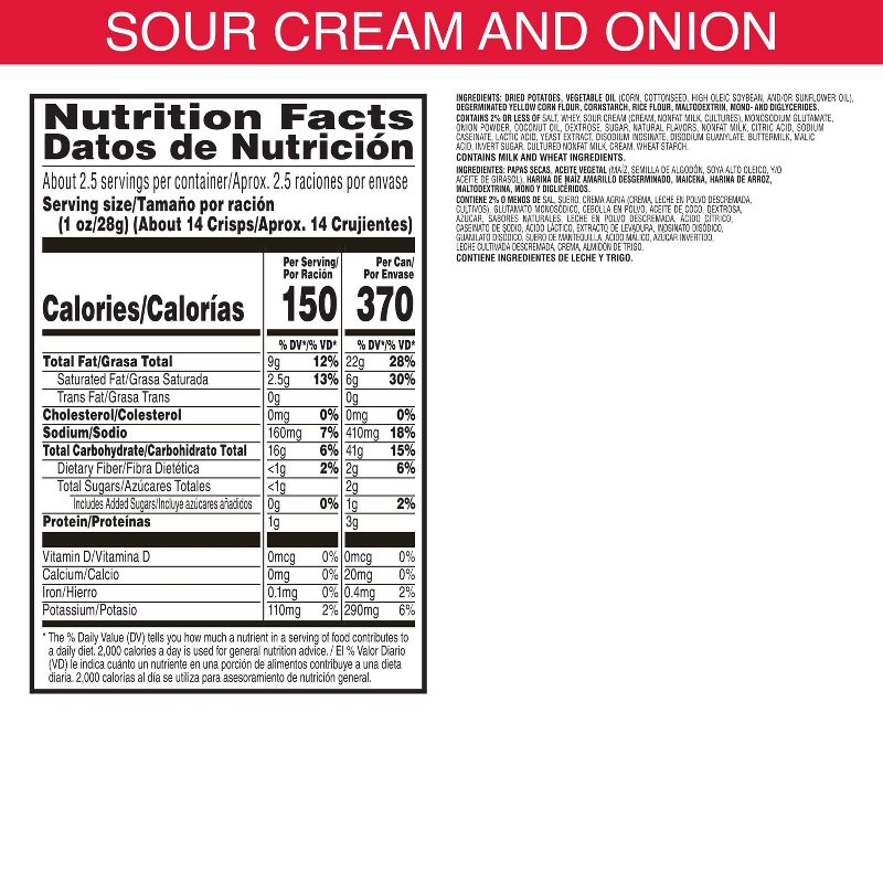 Pringles Grab &#38; Go Large Sour Cream &#38; Onion Potato Crisps Chips - 2.5oz, 6 of 10