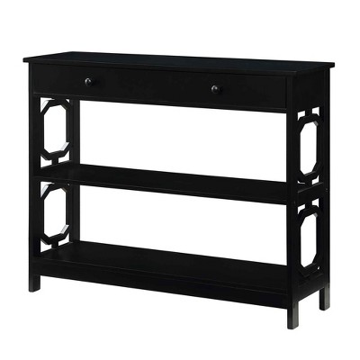 Omega 1 Drawer Console Table Black - Breighton Home